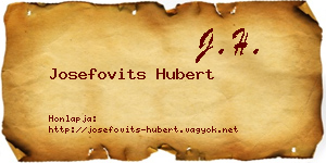 Josefovits Hubert névjegykártya